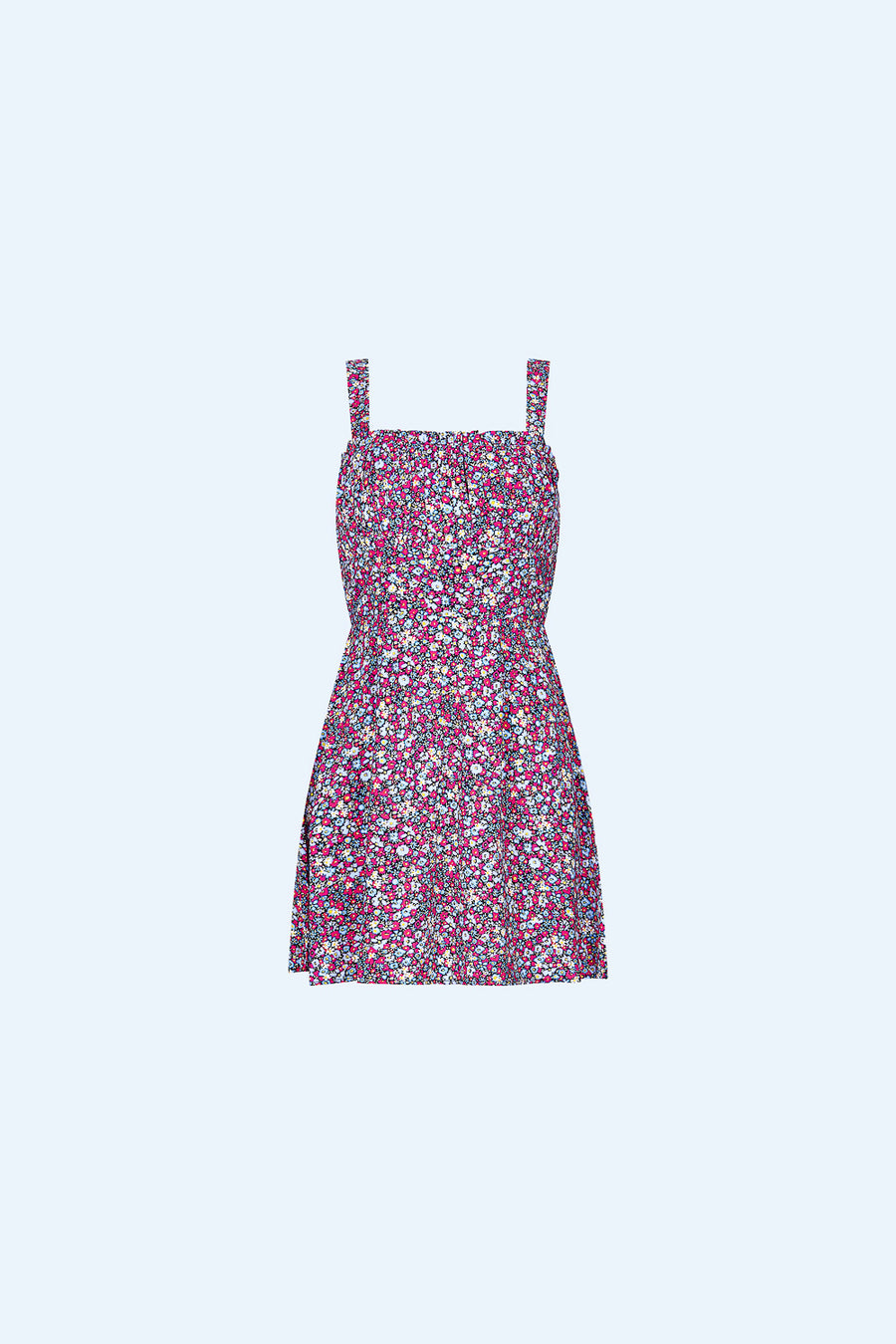 Purple Floral Short Dress - Trixxi Clothing