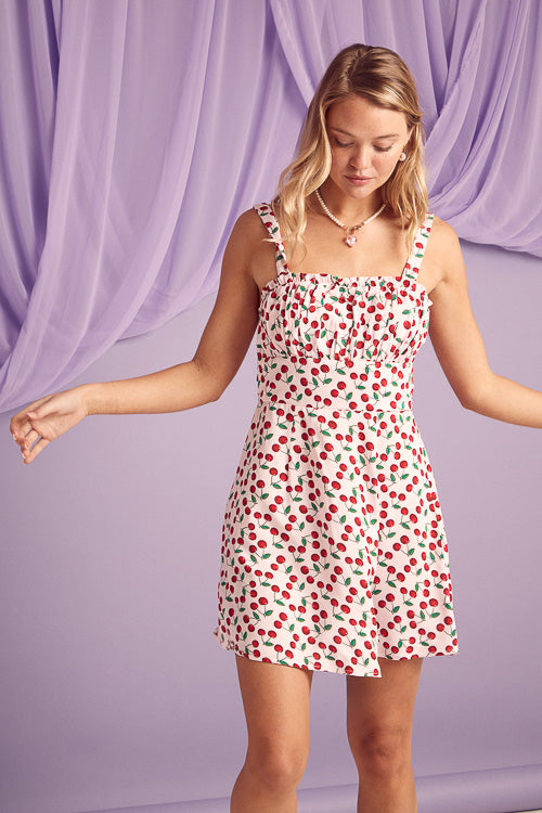 Cherry Print Dress - Trixxi Clothing