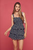 Navy Blue Floral Tiered Dress - Trixxi Clothing